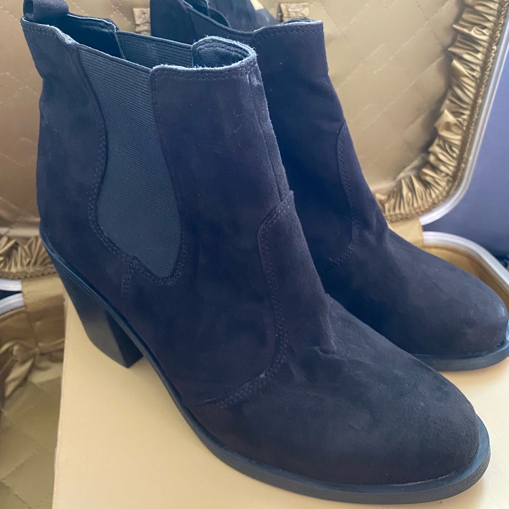 H&M faux suede ankle booties
